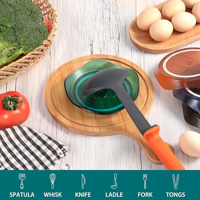 Li&Zhao Spoon Rest for Stove Top - 4 PCS Stove Spoon Holder for Kitchen Counter Pot Lid Holder Coffee Spoon Rest Utensil Rest Cooking