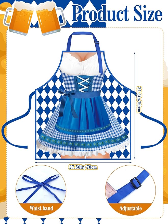 Geetery 4 Pcs Chicken Aprons for Women Rooster Print Apron Waterproof Adjustable for Kitchen Cooking - Image 3
