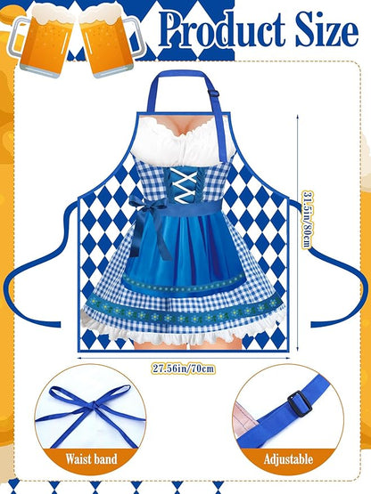Geetery 4 Pcs Chicken Aprons for Women Rooster Print Apron Waterproof Adjustable for Kitchen Cooking - Image 3