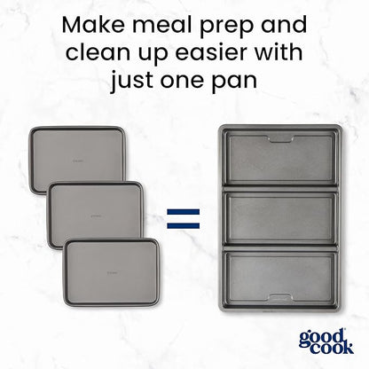 GoodCook Divided Baking Sheet Premium Carbon Steel Nonstick Pan, 11 x 17-Inch