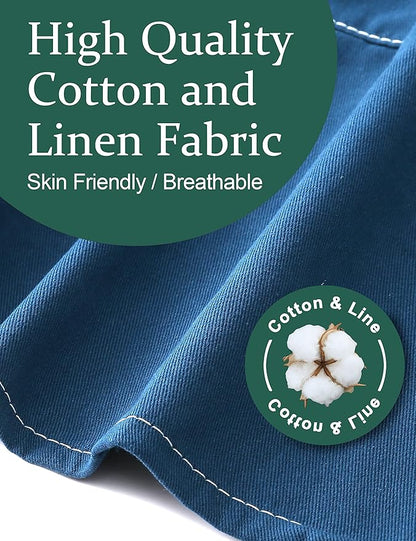 Cozy Adjustable Cross Back Aprons for Women with Pockets Cotton Linen Cooking Kitchen Baking