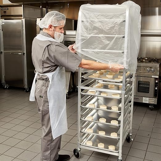 FSE Disposable Commercial Grade Sheet Pan/Bun Pan Rack Covers, 20.25" W x 26" D x 69" H, Clear, 50 Count - Image 2