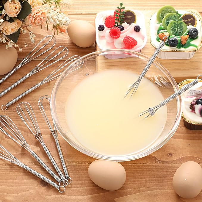 Baderke 30 Pcs Mini Whisk Bulk Small Whisks for Cooking 304 Stainless Steel Tiny Whisk for Baking, Whipping, Beating Eggs, Mixing Sauces, Blending Ingredients (6 Inch) - Image 4
