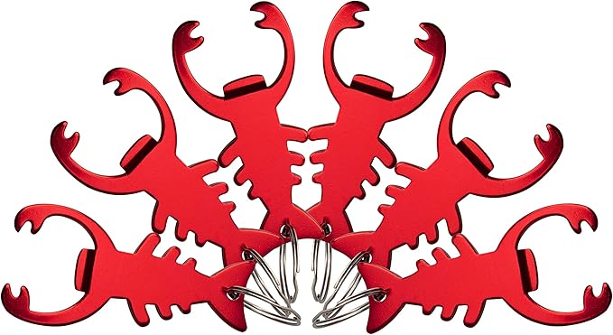 SWATOM Lobster 6PCS Bottle Opener Keychain Beer Openers Tool Key Chain Ring Accessories