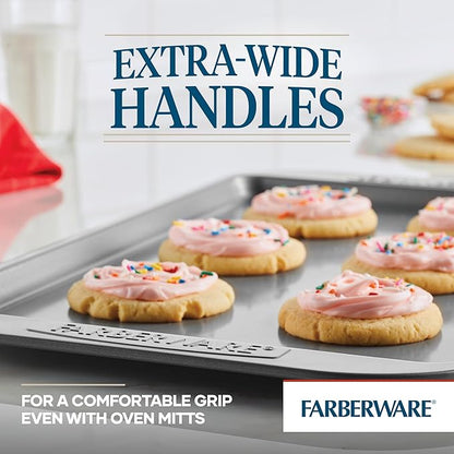 Farberware Nonstick Bakeware 3-Piece Cookie Pan Set, Gray - Image 5