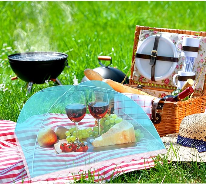 5 Pack Food Cover Tents, Food Covers for Outdoors, Mesh Cover, Reusable and Collapsible Outdoor Picnic Net for Parties Picnics, BBQs, Fruit Covers - Image 6