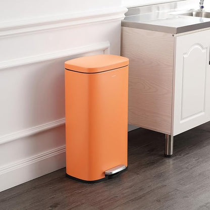 happimess HPM1011K Curtis 8-Gallon Step-Open Trash Can, Carrot Cake,with Soft-Close Lid, Fingerprint Resistant, Modern, Minimalistic for Home, Kitchen, Laundry Room, Office, Bedroom, Bathroom - Image 2