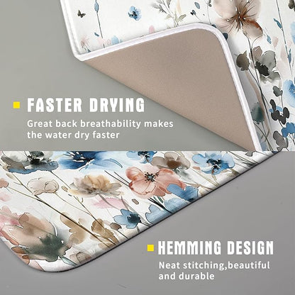 Giwawa 16"x18" Customized Dish Drying Mat Custom Image Dish Drainer Mats for Kitchen Personalized Photo Text Logo Microfiber Reversible Dish Drying Rack Pad for Countertop Tabletop Small Decor