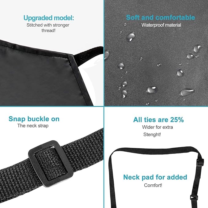 Gotega Waterproof Rubber Vinyl Apron Adjustable Dishwasher Apron - Apron for Women Men Heavy Duty Work Apron - Image 5