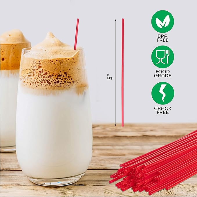 Crystalware Plastic Sip Stirrers, Cocktail and Coffee Stirrers, 5 Inch 1000/box, Red - Image 4