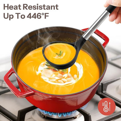 NCUE Silicone Cooking Utensils Set, 28 Pcs Kitchen Utensils Set 446°F Heat Resistant Spatula Set, Food Grade Silicone and Stainless Steel Handle Kitchen Gadgets for Nonstick Cookware BPA Free - Image 4