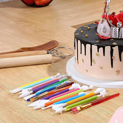 9-Piece Fondant Sculpting Tool Set - Plastic Cake Decorating Pens for Flower Modeling & Baking - Image 4