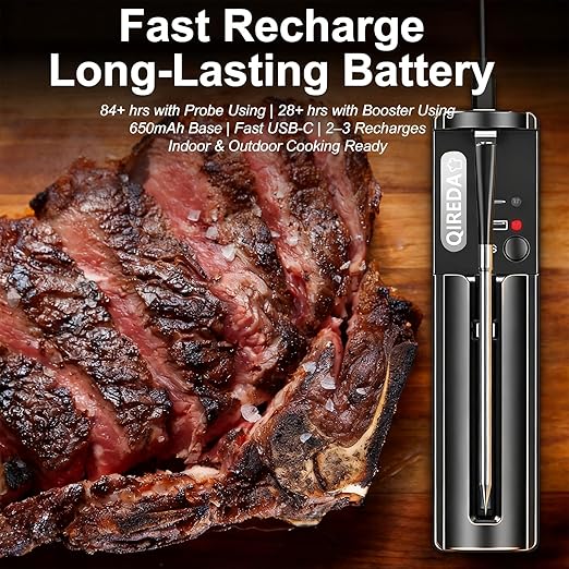 Wireless Meat Thermometer Digital with 800ft Remote Range, Bluetooth 5.3 Wireless Thermometer for Cooking with Ambient Temperature and App Alert for Oven BBQ Grilling Smoking - Image 5
