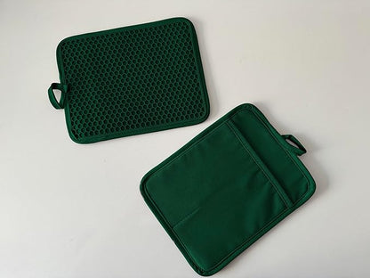 Oven Pot Holder with Pocket Cotton Heat Resistant Coaster Potholder Kitchen Hot Pad Oven Mitts for Cooking and Baking Square 7"x9" (Jasper, Silicone) - Image 4