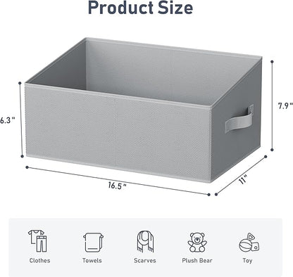 DIMJ Closet Storage Bins 6 Pack - Fabric Storage Baskets for Shelves, Large Clothes Organizers with Handles, Trapezoid Shelf Organization Storage Cubes for Purse, Toys, Books, Towel, Clothes - Image 2