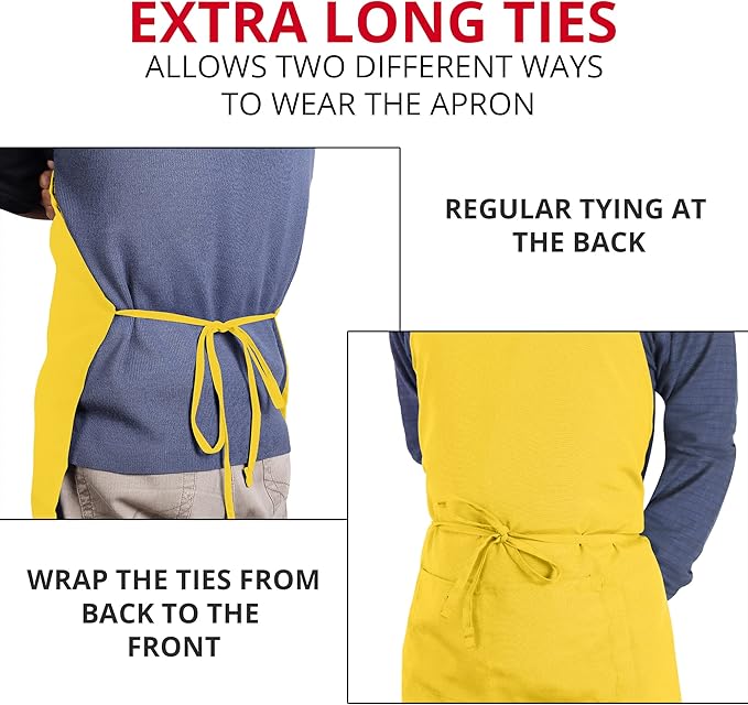 Utopia Kitchen 2 Pack Bib Apron, Adjustable with 2 Pockets, Water and Oil Resistant, Cooking Kitchen Chef Apron for Women Men - Image 6