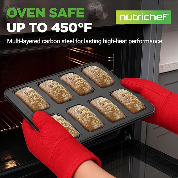 NutriChef 42-Piece Ultimate Nonstick Bakeware Set - Carbon Steel Baking Pans, Everyday Baking Tools, Oven Mitts, & More - Ideal for Baking Delicious Savory & Sweet Treats - Complete Set for Bakers - Image 8