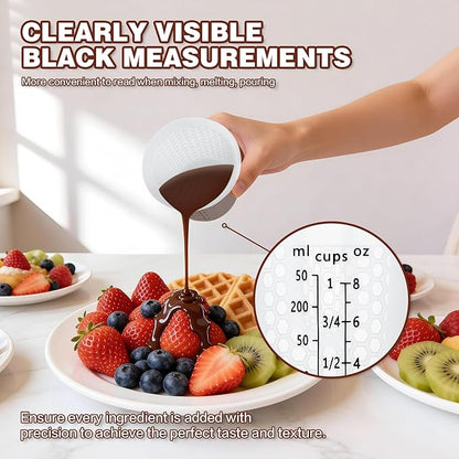 1Cup/250ml Silicone Measuring Cups 4-Pack Set, Reusable 8oz Silicone Cups Set for Prepping Cooking Baking, Melting Butter Chocolate Dishwasher Microwave Safe Baking Supplies