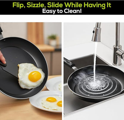 Utopia Kitchen Nonstick Cookware 3 Piece Omelette Pan Skillet Set, Nonstick Frying Pans with Induction Bottom, 8, 9.5 & 11 Inches Frying Pans with Bakelite Handles, PFOA Free, Grey - Image 6