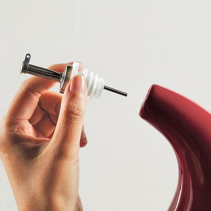 Rachael Ray Ceramic EVOO Oil and Vinegar Dispensing Bottle with Spout, 24 Ounce - Cranberry Red - Image 10