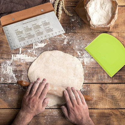 BOORIKA Dough Scraper & Bench Scraper Kitchen – Stainless Steel Sourdough Tools – Dough Cutter for Sourdough Bread, Pizza, and Flat Top Griddles – Chef Approved (Light) - Image 5