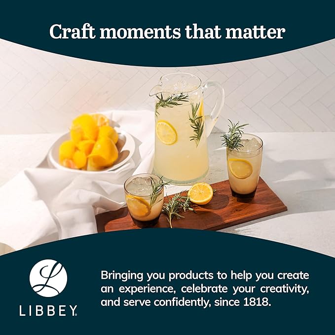 Libbey Impressions Large Glass Pitcher, 80 Oz, Clear, Tall Cocktail Pitcher, Modern Glass Pitchers with Handle for Lemonades, Iced Tea, Wine and More - Image 7