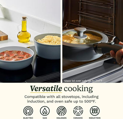 Cuisinart 13-Pc, ClickSmart Nonstick Detachable Handle Ceramic Cookware, Pots and Pans Set, Stackable Space-Saving Design, Compatible with All Stovetops, Induction & Oven Safe, PURELYCERAMIC - Image 7