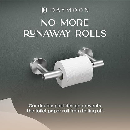 Day Moon™ - Toilet Paper Holder - Modern Roll Holder for Bathroom - 1 Pack - Wall Mount - Classic, Brushed Nickel - Image 7