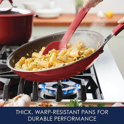 Rachael Ray Cook + Create Nonstick Frying Pan/Skillet, 12.5 Inch, Red - Image 7