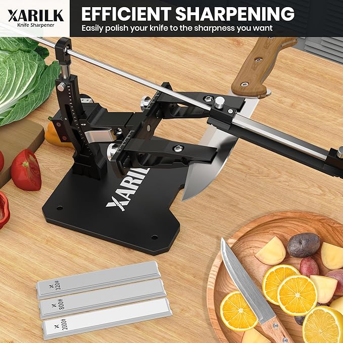 GEN3 Guided Knife Sharpening System, Aluminium | Professional knife sharpener, Knife Sharpening Kit W / 3 Al Plates Diamond (320#, 800#, 2000#) for For Hunting & Kitchen Knives - Image 6