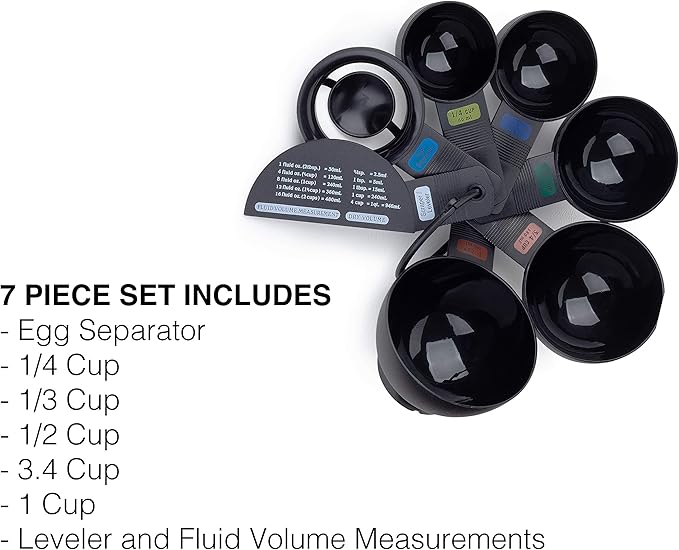 Fox Run 4838 Measuring Cup set with Egg Separator, Black, Medium - Image 5