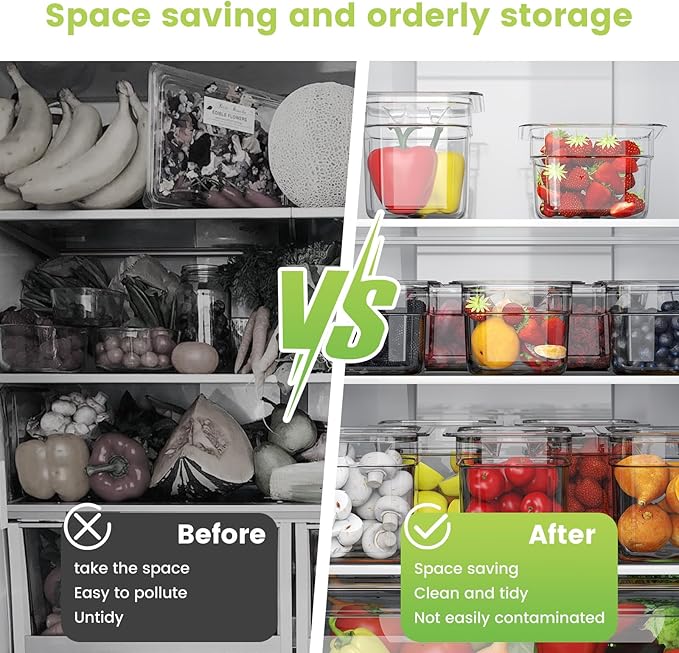 6 Pack Plastic Food Pan with Lid 1/6 Size 4 Inch Deep Restaurant Clear Food Storage Containers with lids Polycarbonate Commercial Hotel Pans for Fruits Vegetables Beans Corns (6 PCS, 4'' Deep)