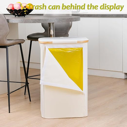 efluky Recycle Bin Holder 100L, 26 Gallon Trash Can with Lid, Garbage Bag Holder for Yellow Bags, Easy Removal, (Inner Bag Not Included) -Beige - Image 6