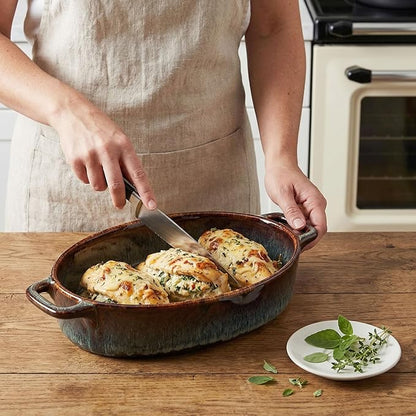 9" x 6" Porcelain Oval Casserole Dishes, 2 pieces Baking Dish for Oven, 27 OZ Ceramic Lasagna Pans, Oven Safe Bakeware for Kitchen Cooking, Cake, Banquet and Dinner
