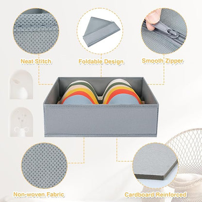 DIMJ Drawer Organizer 15 Pack - Foldable Baby Clothes Storage & Dresser Organizer for Nursery, Bedroom, Closet - Nursery Organization Dresser Dividers for underwear, Sock,Bra, Belt, Tie, Gray - Image 5