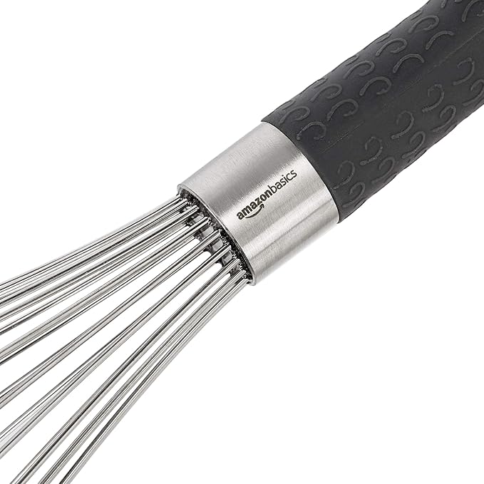 Amazon Basics Stainless Steel Wire Whisk Set for Cooking, Different Sizes, Easy to Hold Ergonomic Handle, 3 Piece, Black/Silver - Image 3