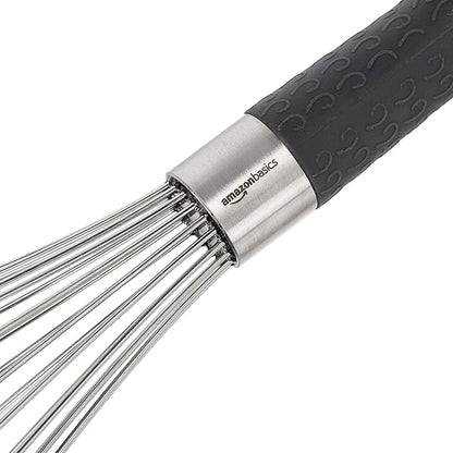 Amazon Basics Stainless Steel Wire Whisk Set for Cooking, Different Sizes, Easy to Hold Ergonomic Handle, 3 Piece, Black/Silver - Image 3