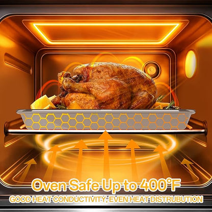 Ohtomber Stainless Steel Baking Sheet Pan Set, 3 Pack Cookie Sheets for Baking, Heavy Duty Stainless Steel Cookware Set, Oven Cookie Tray for Roasting, 9/12/16 Inch - Image 3