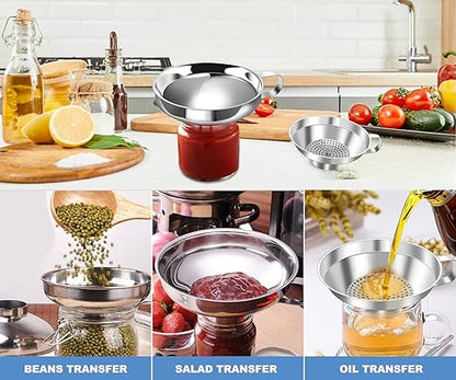 Stainless Steel Canning Funnel Set - Wide Mouth Funnel for Mason Jars, 2 Pack (Small and Large) - Image 6