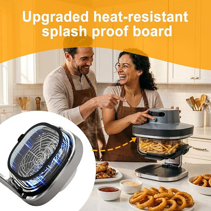 SelfTek Metal Mesh Splatter Shield Heat-Resistant Splash Guard for Ninja Crispi Pro Glass Air Fryer - Accessories for Ninja Crispi Pro AS101CY，Reusable Air Fryer Replacement Parts (Magnetic)