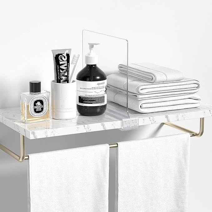 6 PCS Shelf Dividers for Closet Organization Acrylic Clear Closet Shelf Divider for Wooden Shelving Suitable for Wooden or Vertical Shelves Or Bedroom, Kitchen and Office