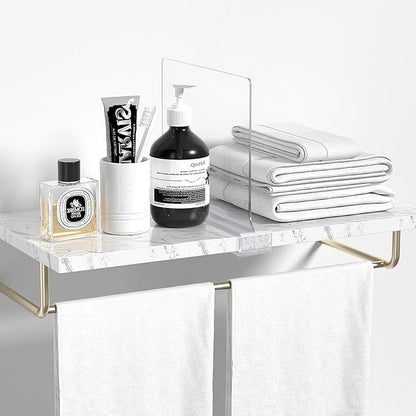 6 PCS Shelf Dividers for Closet Organization Acrylic Clear Closet Shelf Divider for Wooden Shelving Suitable for Wooden or Vertical Shelves Or Bedroom, Kitchen and Office