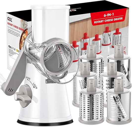 GDL Rotary Cheese Grater(6 BLADES WHITE) by GDL