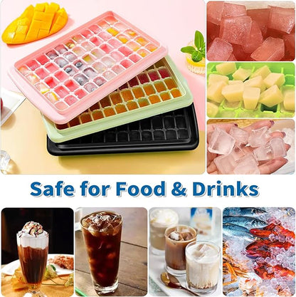 Ice Cube Tray with Lid And Bin for Freezer - 2 * 55 Nugget Ice Maker Tray, Cocktail Coffee Ice Mold for Easy Release Small Cubes, with Ice Container Scoop, Flexible Durable Plastic, BPA Free - Image 6