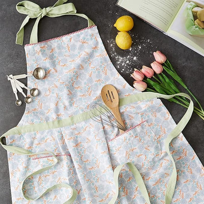 DII Women's Spring & Summer Apron Collection Adjustable, Two Large Pockets & Extra Long Ties, One Size Fits Most