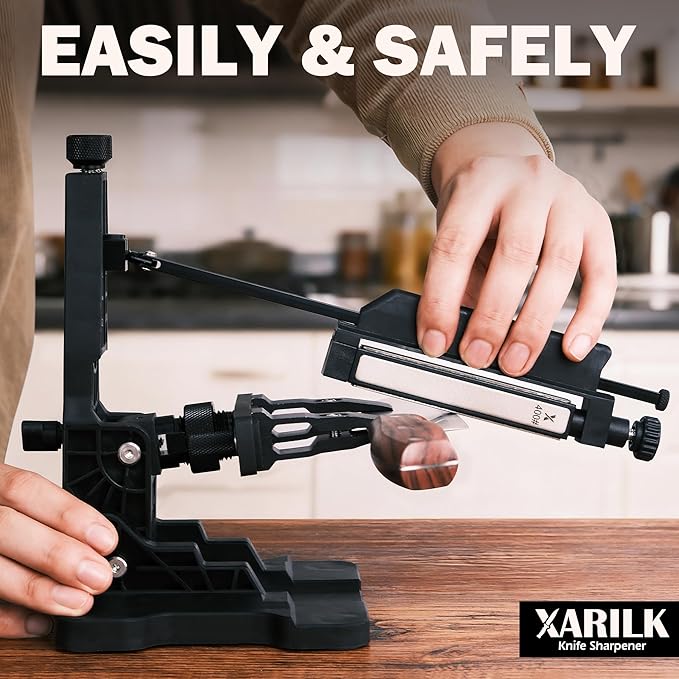Portable Folding Knife Sharpener XAR-FS1, Adjustable Angle Sharpening System with 240#, 400#, 800#, 2000# Diamond Stone Set for Pocket, Hunting, Kitchen & Serrated Knives - Image 8