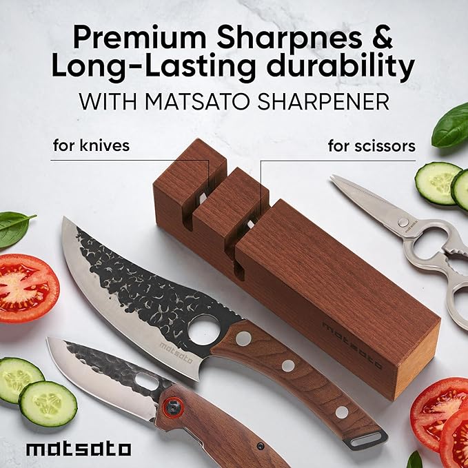 Matsato Knife Sharpener – Chef & Pocket Knife Sharpener, Knives Blade Sharpening, Kitchen Gift for Men & Women, Afilador de Cuchillos, 7.09" x 1.97" - Image 6