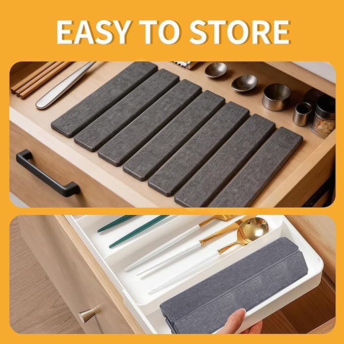 Stone Dish Drying Mat for Kitchen Counter, 16''×12'' Quick Dry Stone Dishes Mats Foldable Foldable Water Absorbing Diatomaceous Earth Drying Organizer Pad for Dishes Utensils Bottles(Dark Gray) - Image 7