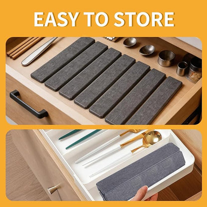 Stone Dish Drying Mat for Kitchen Counter, 16''×12'' Quick Dry Stone Dishes Mats Foldable Foldable Water Absorbing Diatomaceous Earth Drying Organizer Pad for Dishes Utensils Bottles(Dark Gray) - Image 7