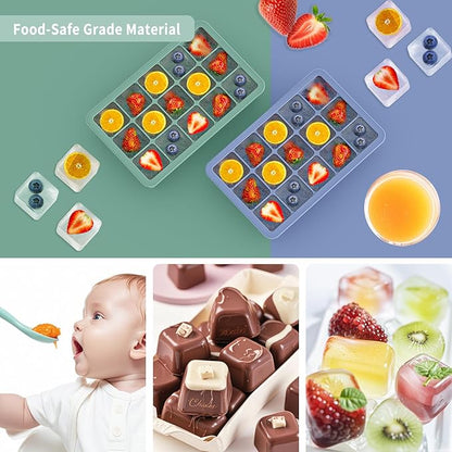 Silicone Ice Cube Tray 3 Pack, HANCELANT Ice Cube Mold, Ice Trays for Freezer with Lid for Whiskey, Baby Food, BPA Free, Easy Release - Image 7